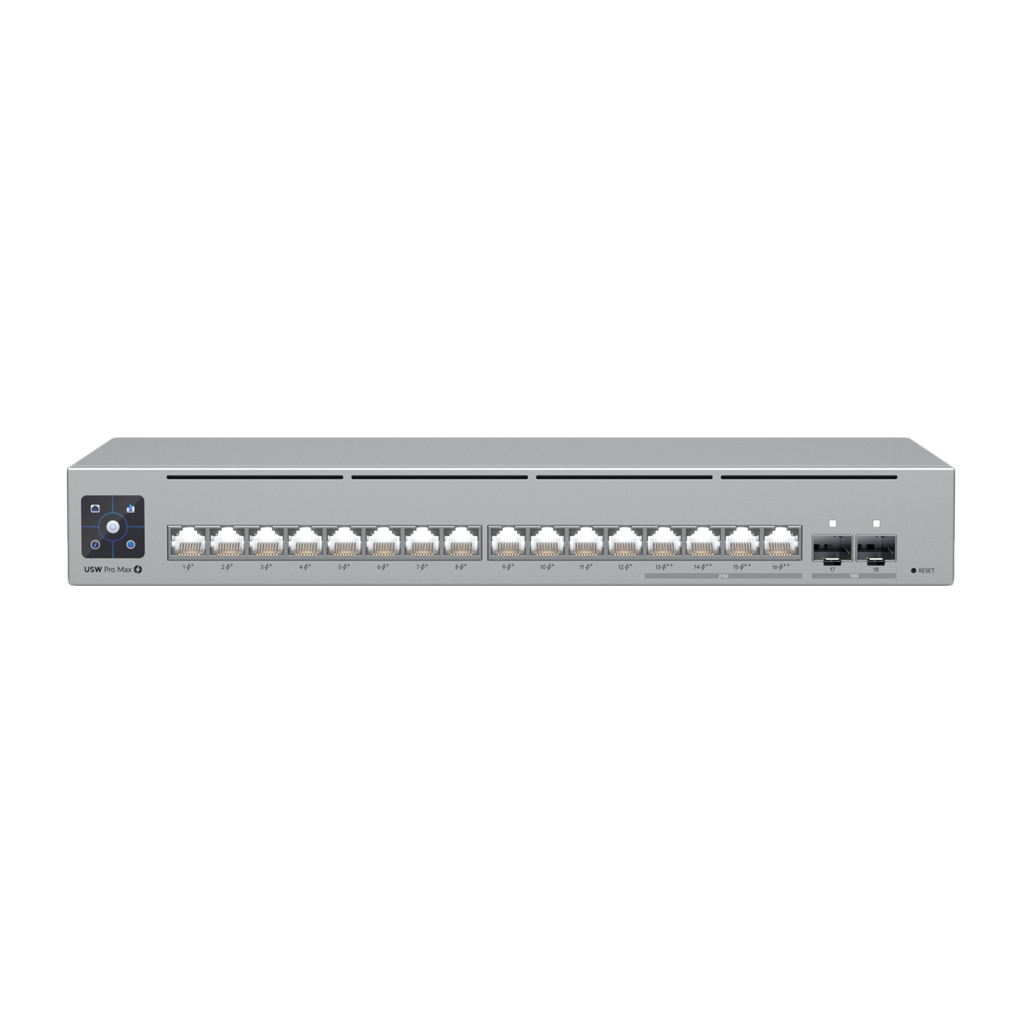 Ubiquiti Mrežni Switch Layer 3 - 16 Portova, 2.5GbE PoE++, SFP+ 10G USW-PRO-MAX-16-POE-EU