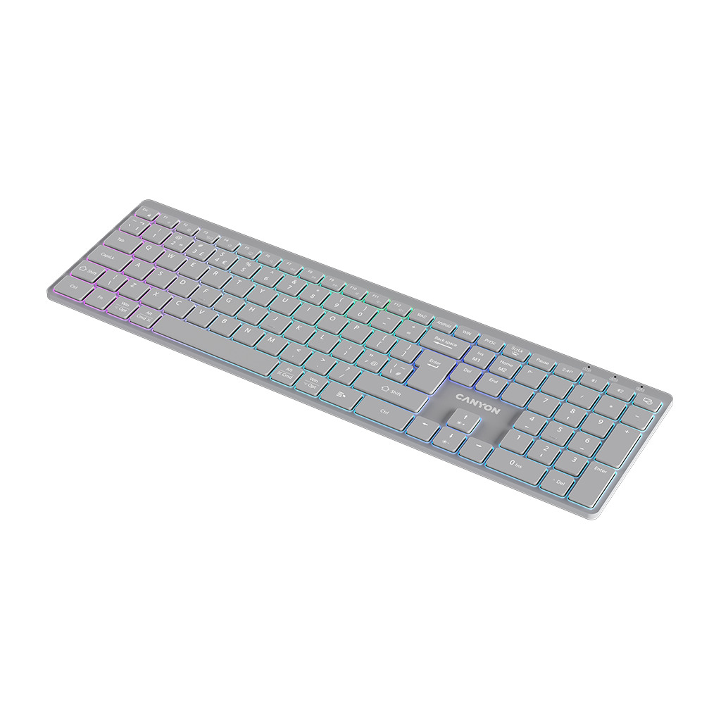 CANYON keyboard HKB-W11 UK/US RGB Dual Mode Wireless Grey - Image 4