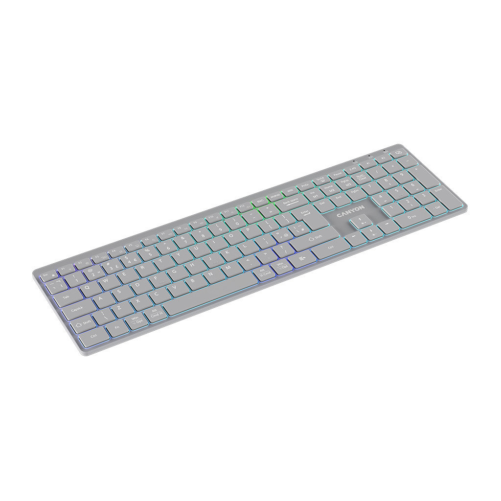 CANYON keyboard HKB-W11 UK/US RGB Dual Mode Wireless Grey - Image 5