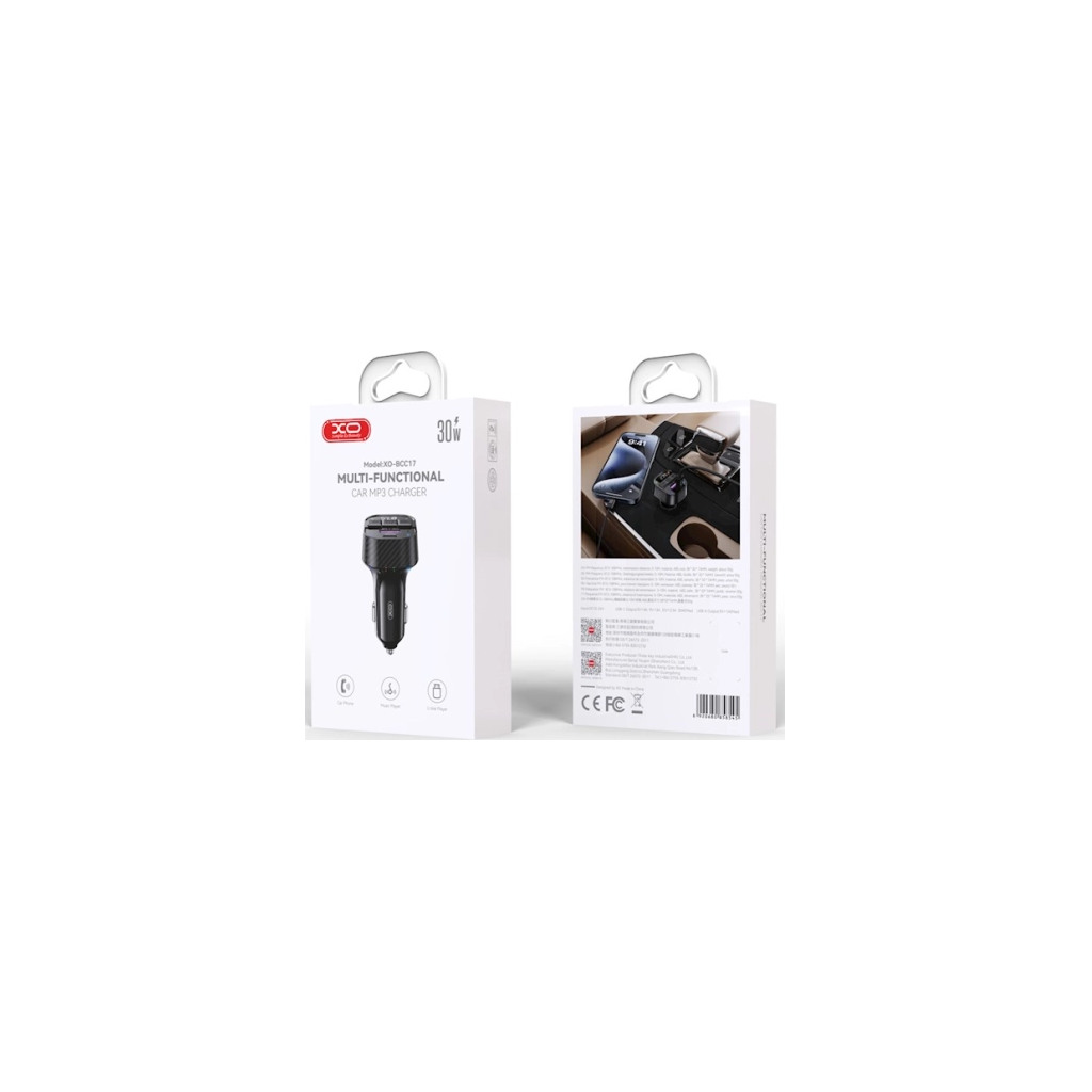 XO BCC17 FM Transmitter Bluetooth + Car charger 30W - Image 3