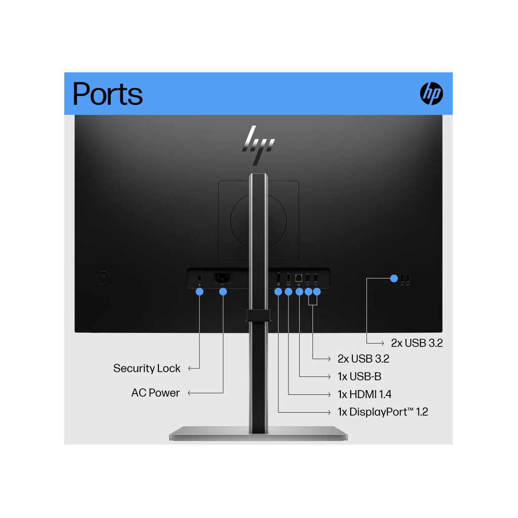 HP 27" monitor E27 g527",FHD,IPS,300cd,5ms,75Hz,HDMI,DP,4xUSB3.2,podesivo postolje,3y - Image 2