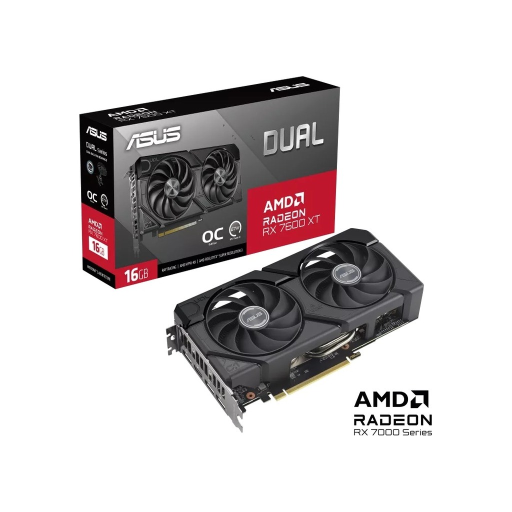 ASUS VGA DUAL-RX 7600 XT OC 16AMD Radeon RX 7600 XT 16GB GDDR6, 128-bit, HDMI,3x DP - Image 2