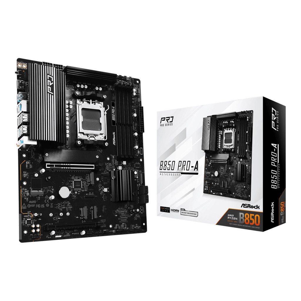 ASROCK MB B850 PRO-AAMD B850, AM5, 4xDDR5, 4xM.24xSATA3, 13xUSB, RAID, ATX