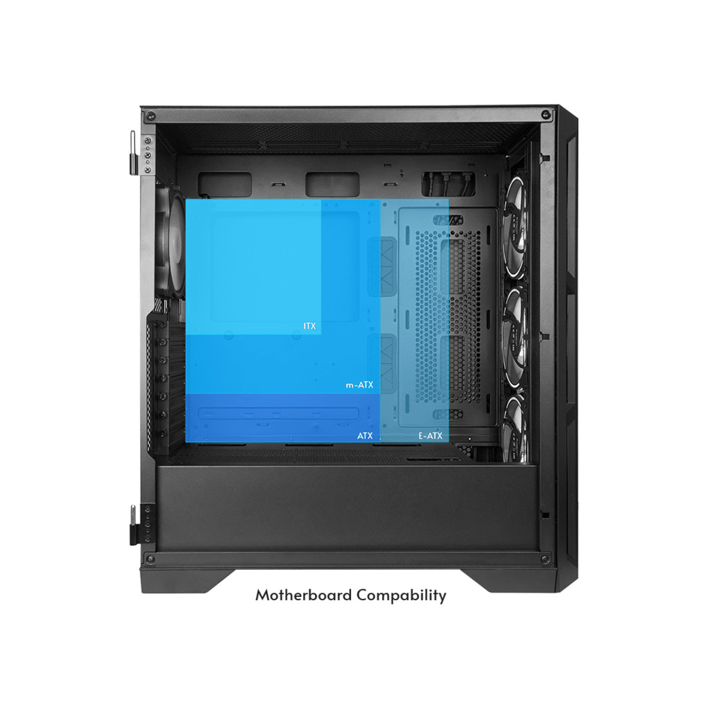 Chieftec Apex Air Case3x140mm PWM fans, E-ATXmesh front, tempered glass side - Image 5