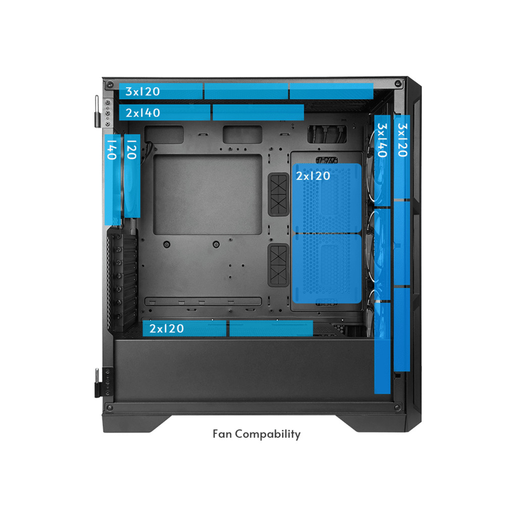 Chieftec Apex Air Case3x140mm PWM fans, E-ATXmesh front, tempered glass side - Image 6