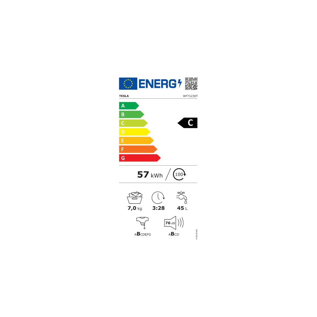 TESLA Veš Mašina WF71230T  7Kg ,1200obr/min  16 programa ,Inverter Motor - Image 3